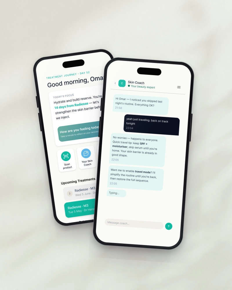 Client app and AI Skin Coach